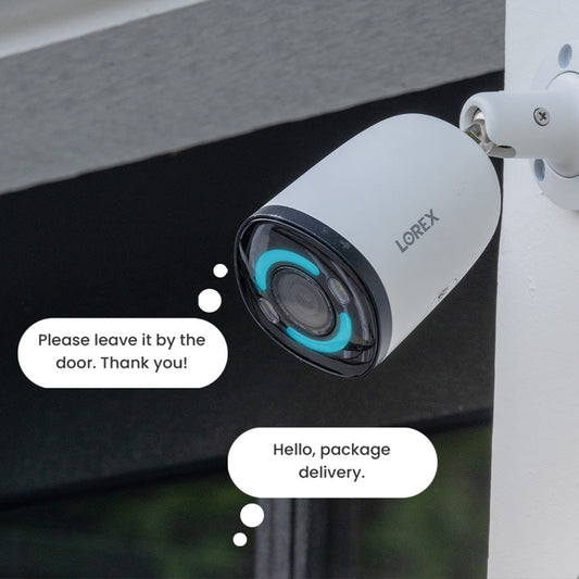 Lorex 4K+ Fusion Wired NVR System with 4 Bullet IP Cameras Featuring 12MP Ultra HD and Smart Security Lighting