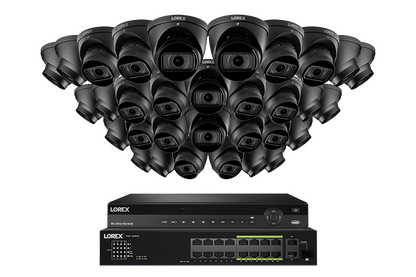 Lorex 4K (32 Camera Capable) Wired NVR System with Nocturnal 3 Smart IP Dome Cameras Featuring Motorized Varifocal Lens and 30FPS Recording