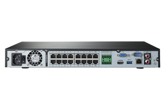 Lorex 4K (16 Camera Capable) 4TB Wired NVR System with Nocturnal 3 Smart IP Dome Cameras with Listen-in Audio and Motorized Varifocal Lenses