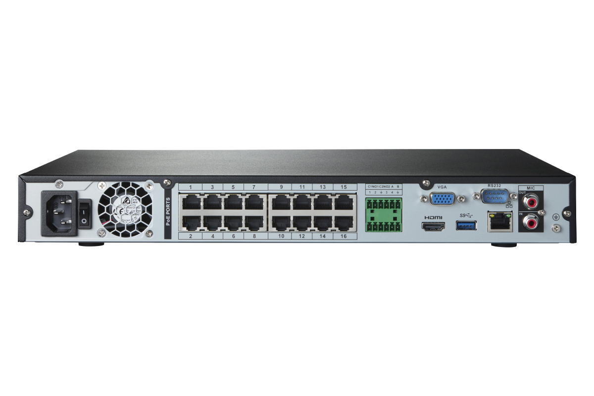 Lorex 4K (16 Camera Capable) 4TB Wired NVR System with Nocturnal 3 Smart IP Dome Cameras with Listen-In Audio and 30FPS