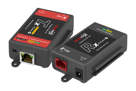 Single Port IP & PoE Cat5e Extender Set (400m/1300ft end-to-end converters)