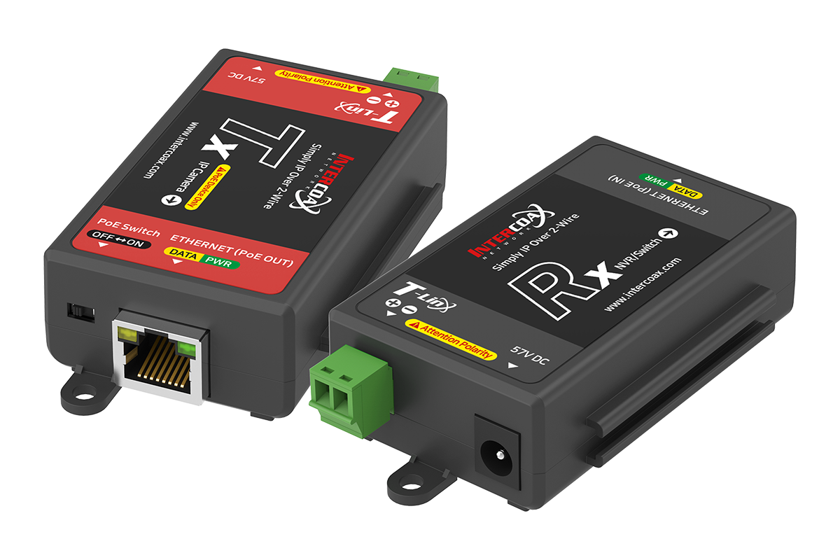Single Port IP & PoE over 2-wire Set (300m/1000ft end-to-end converters)