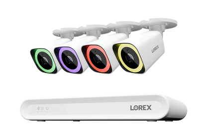 Lorex home security camera system with multiple wired cameras and recorder for reliable indoor and outdoor surveillance