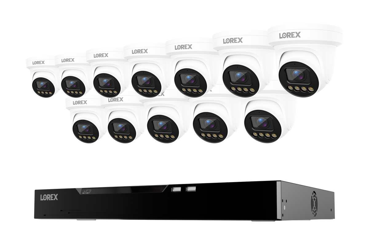 Lorex Connect X Series 4K 16-Channel Wired NVR System with X3 Turret Security Cameras - 4TB