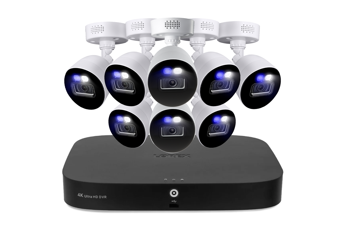 Lorex Classic Fusion 4K 20-Channel (16 Wired + 4 Wi-Fi) 1TB Wired DVR System with Active Deterrence Bullet Cameras