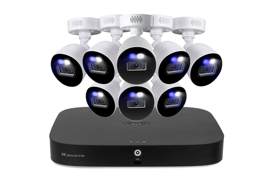 Lorex Classic Fusion 4K 20-Channel (16 Wired + 4 Wi-Fi) 1TB Wired DVR System with Active Deterrence Bullet Cameras