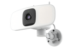 Lorex floodlight security camera with built-in LED light panels and adjustable wall mount for outdoor monitoring