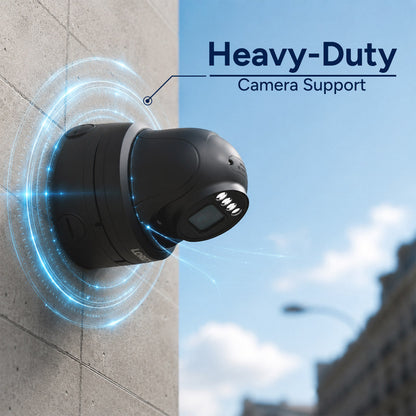 Round Junction Box for Motorized Varifocal and Dual-Lens Turret Cameras (Metal)
