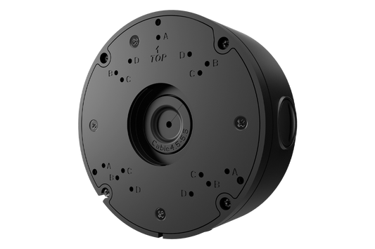 Round Junction Box for Motorized Varifocal and Dual-Lens Turret Cameras (Metal)