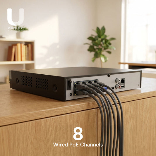 Lorex Connect U Series 4K 8-Channel Wired NVR System with U3 2K+ PoE Bullet Cameras - 2TB