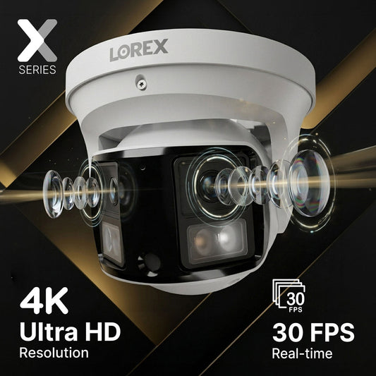 Lorex Connect X Series 4K 8-Channel Wired NVR System with X3 Dual-Lens Turret Camera - 2TB