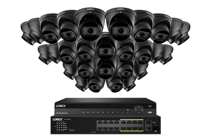 Lorex 4K (32 Camera Capable) Wired NVR System with Nocturnal 3 Smart IP Dome Cameras Featuring Motorized Varifocal Lens and 30FPS Recording