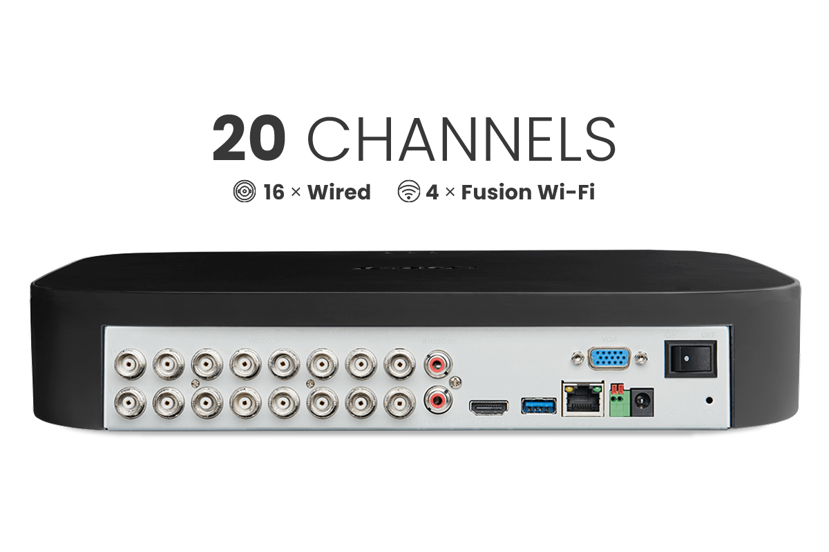 Lorex 4K 20-Channel (16 Wired and 4 Wi-Fi) 2TB Wired DVR System with Analog Active Deterrence Cameras