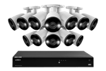 Lorex Fusion 4K (16 Camera Capable) 4TB Wired NVR System with Bullet Cameras Featuring Smart Deterrence and Two-Way Talk