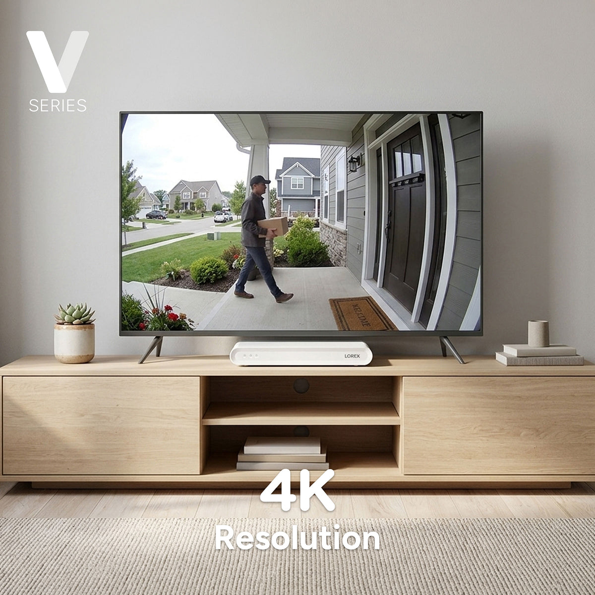 Lorex Connect (New App) | V-Series | 8Ch 4K NVR System | 3 V5 Dome PoE Cameras