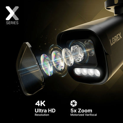 Lorex Connect X Series 4K 8-Channel Wired NVR System with X3 Bullet Security Cameras - 2TB