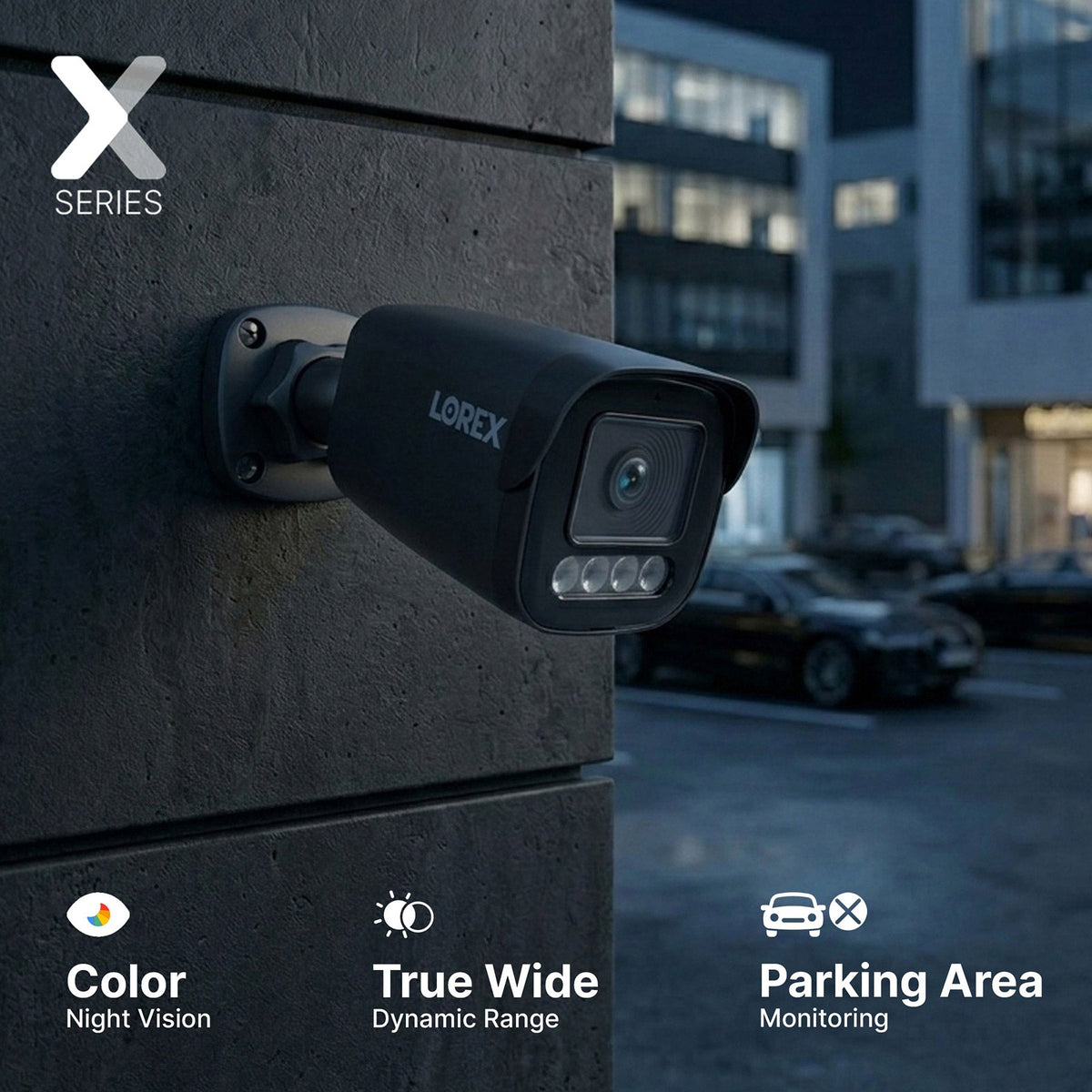 Lorex Connect X3 4K Motorized Varifocal PoE Bullet Camera with Active Deterrence - Black/White