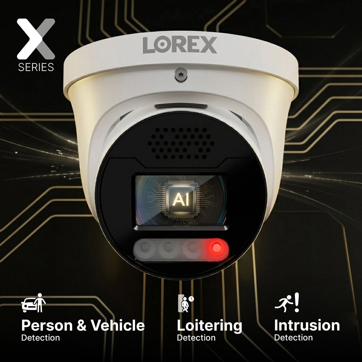 Lorex Connect X5 4K PoE Turret Camera with Color Night IQ+ - White/Black