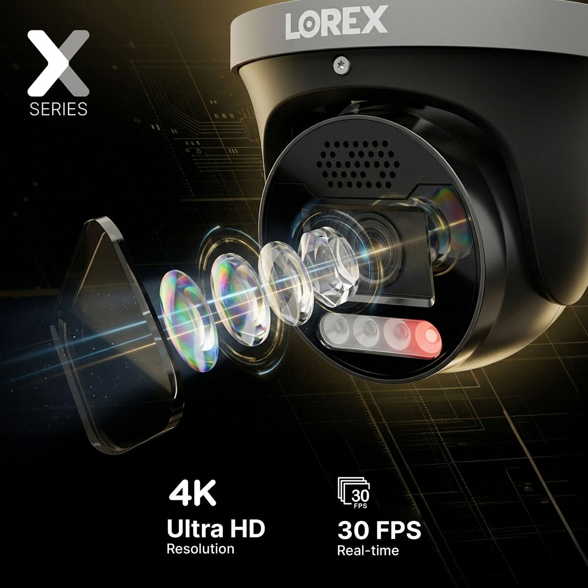 Lorex Connect X5 4K PoE Turret Camera with Color Night IQ+ - White/Black