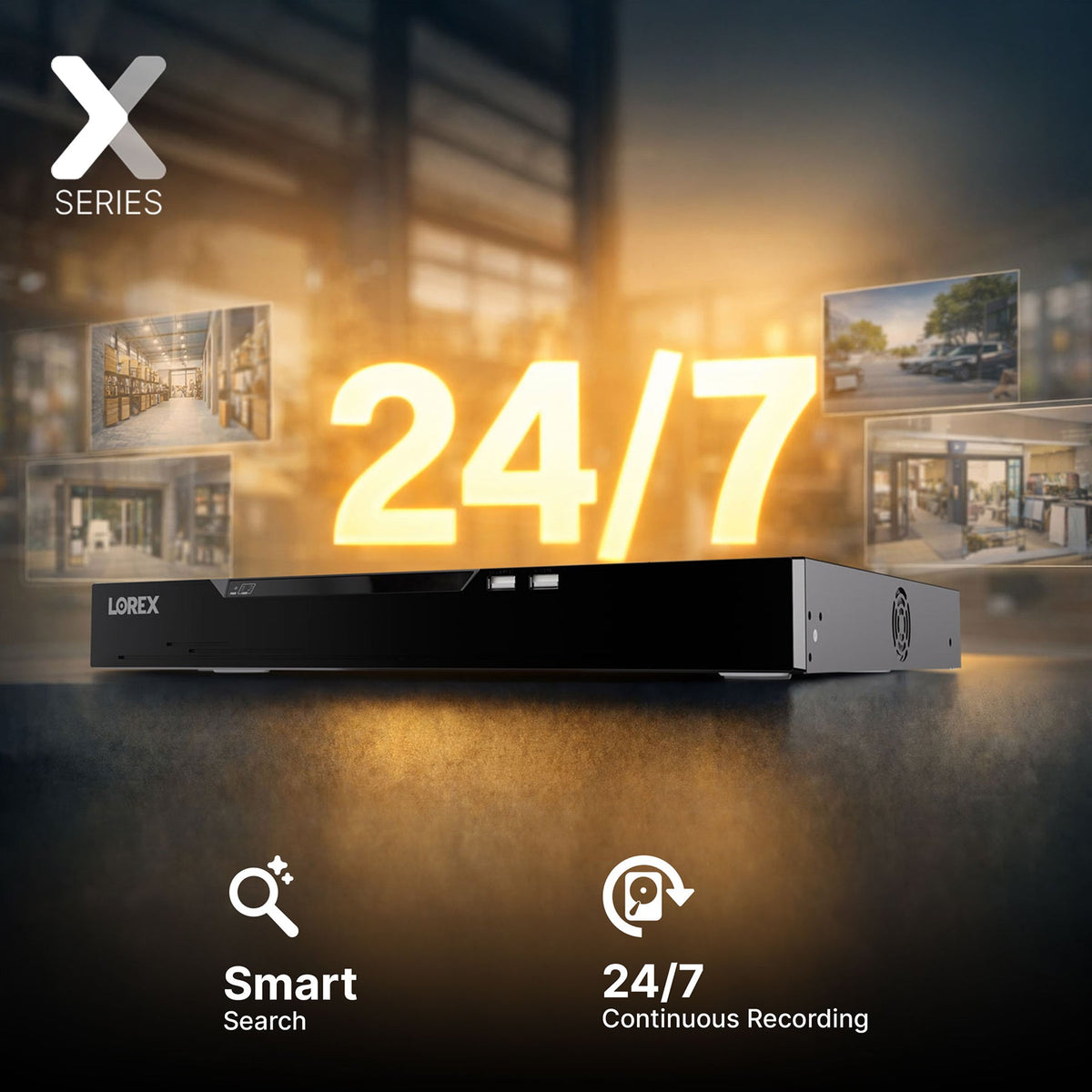 Lorex Connect X Series 4K 8-Channel Wired NVR System with X3 Bullet Security Cameras - 2TB