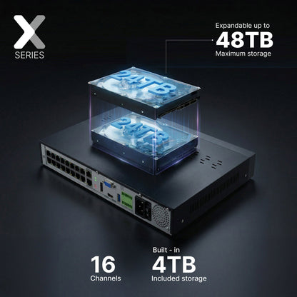 Lorex Connect X Series 4K 16-Channel Wired NVR System with X5 Turret Security Cameras - 4TB